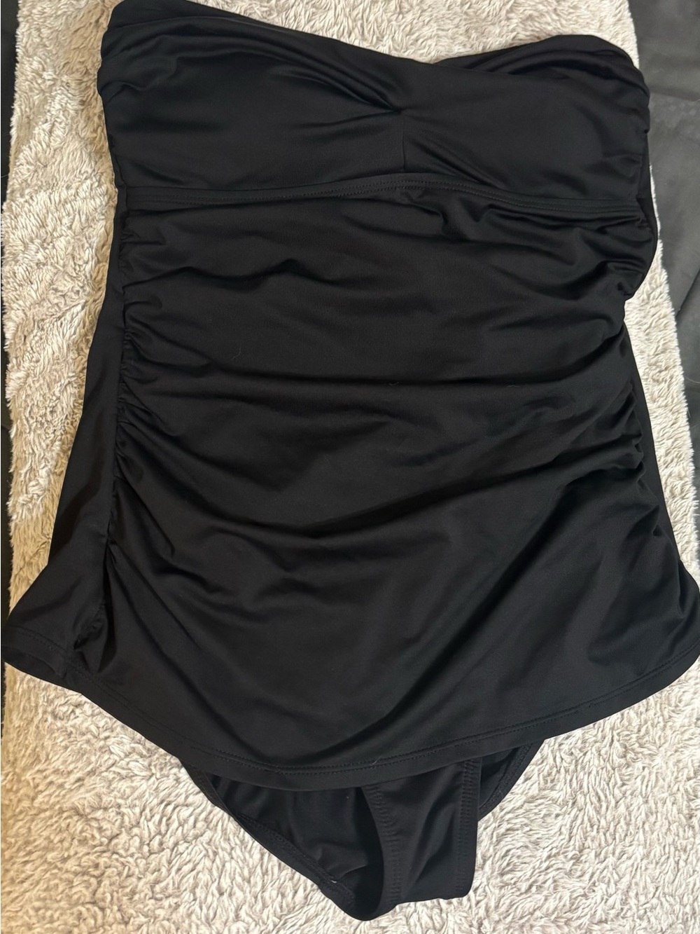 Black Strapless Tankini Swimdress